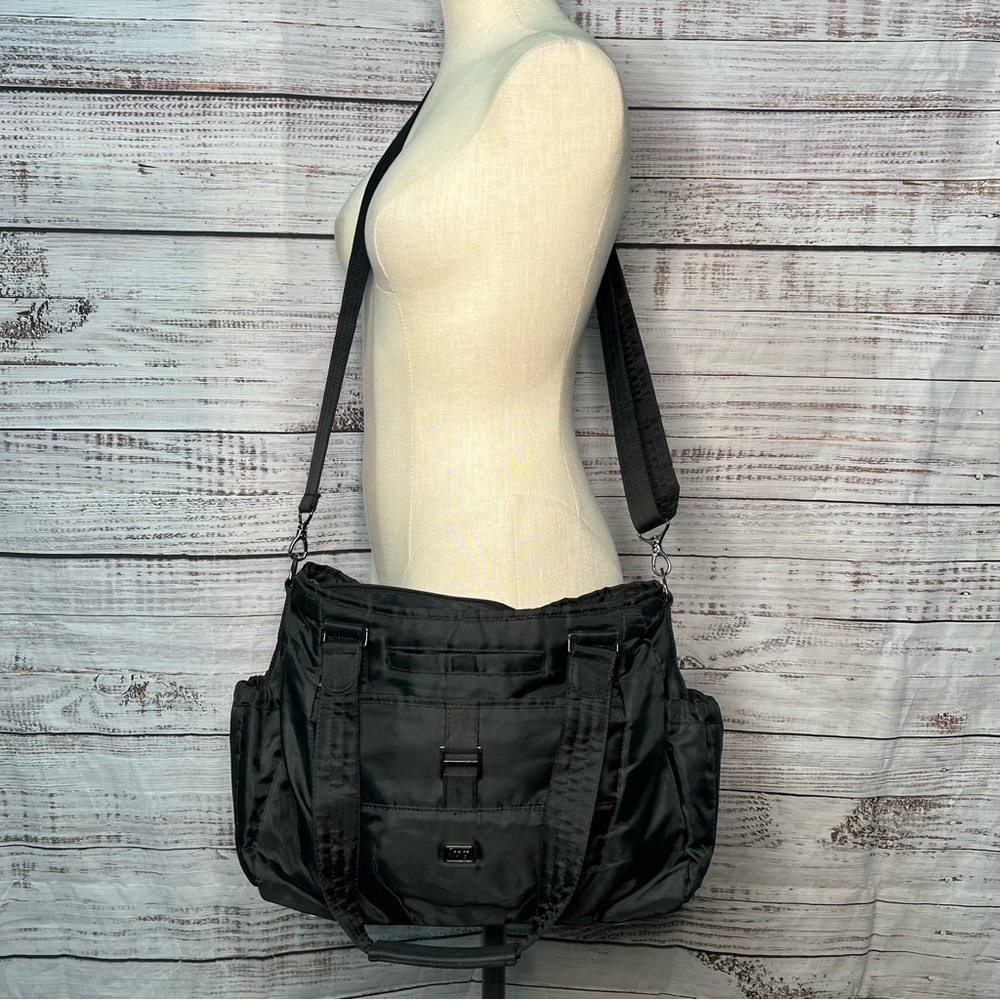Lug Swoop Hobo MB Travel Tote Black Crossbody Purse Diaper Bag